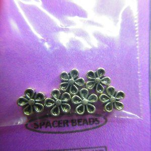 Silver Plated Flower Beads 6Pcs In Each Package Lot Of 3 Packages